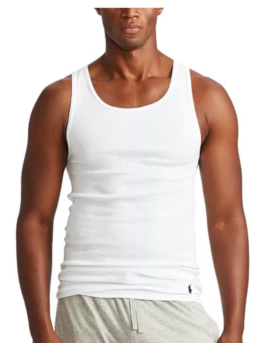Polo by Ralph Lauren White Ribbed Tank Top